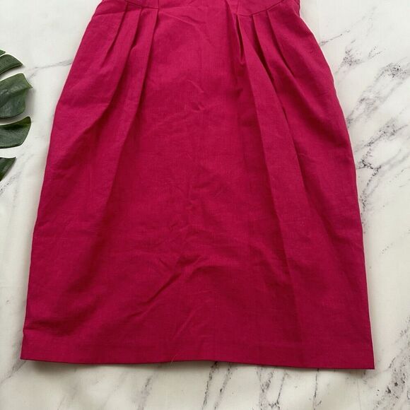 Nancy Johnson Womens Vintage 90s Sheath Dress Size 6 New Pink Linen Embroidered - Picture 4 of 9